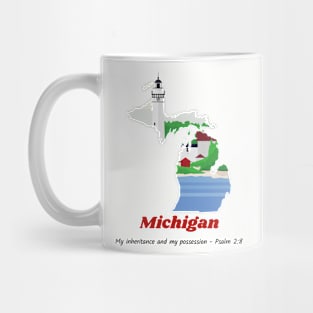 USA State of Michigan Psalm 2:8 - My Inheritance and possession Mug